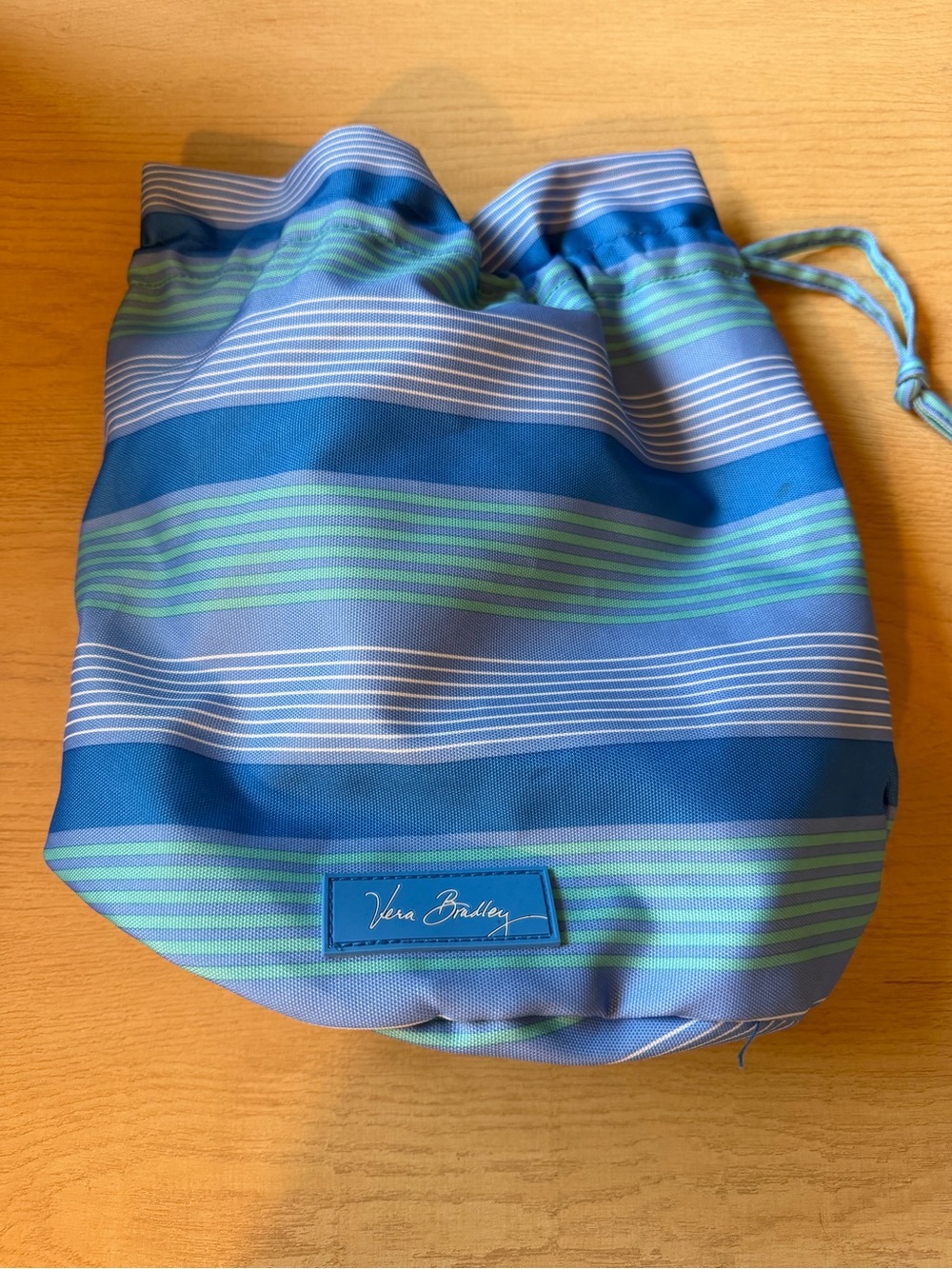 Vera Bradley Lighten Up Ditty Bag Blue Tonal Stripes